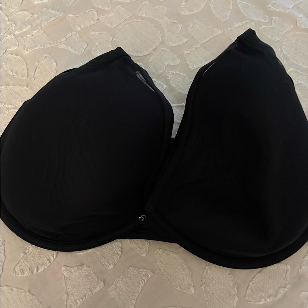 Third Love Size 36G 24/7 Classic Contour Plunge Bra Solid Black Mesh Underwire - Picture 5 of 9